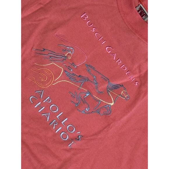 Busch Gardens Apollo's Chariot Vintage Embroidered T-Shirt XL - Picture 5 of 5